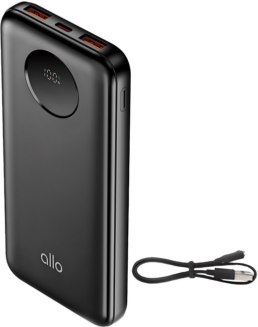 알로코리아 고속충전 보조배터리 C타입 10000mah, allo1007PD, 블랙