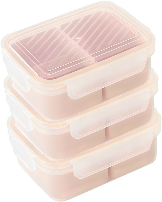 이지앤프리 나눔쉐어 밀프랩 용기 3칸, 3개, 915ml