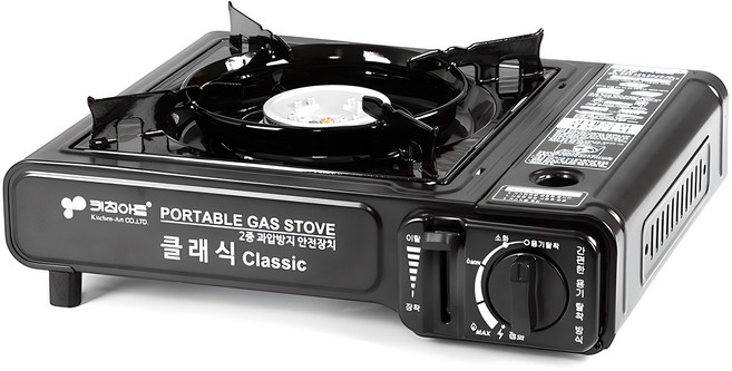 키친아트 휴대용 가스렌지 클래식, 블랙, 1개