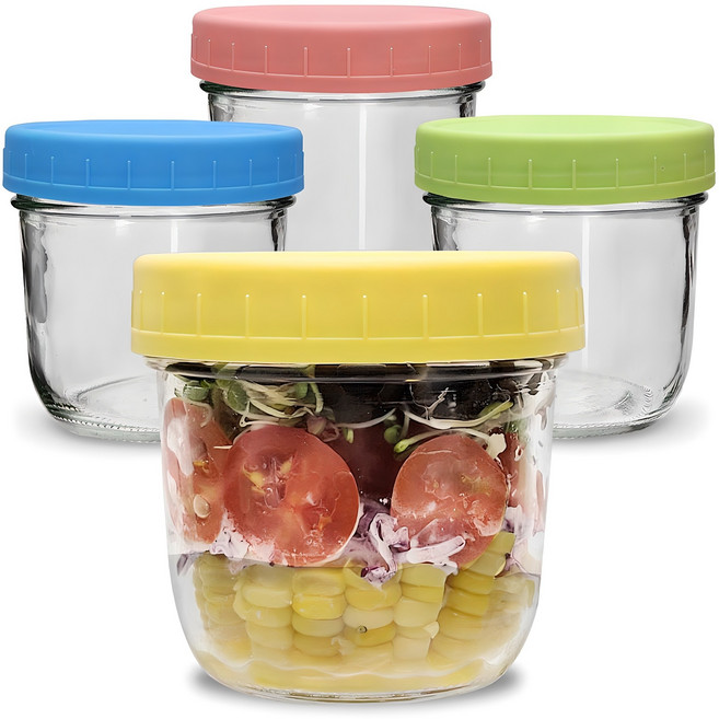 미르코리아 샐러드 밀프랩 컬러캡 젤리 4P, 300ml, 1세트