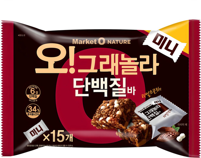 마켓오네이처 오 그래놀라 단백질바 미니, 192g, 1개