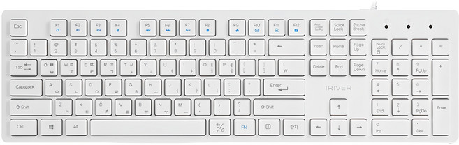 아이리버 USB 아이솔레이션 유선 일반형 키보드, 화이트, IR-K2000W