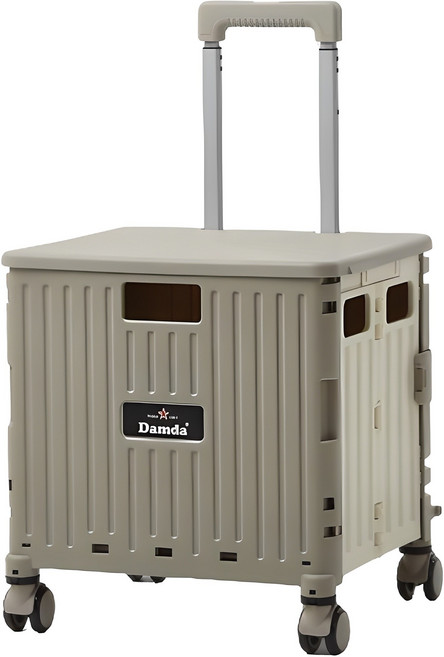 이소품 담다 접이식 쇼핑카트 4바퀴 L, 웜그레이 + 아이보리, 1개