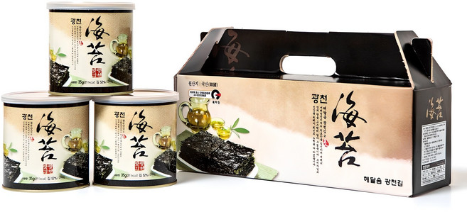 광천 재래 캔김 35g 3개, 1세트