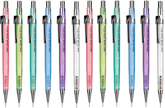 자바펜 투명 칼라제도샤프 혼합, 0.5mm, 12개