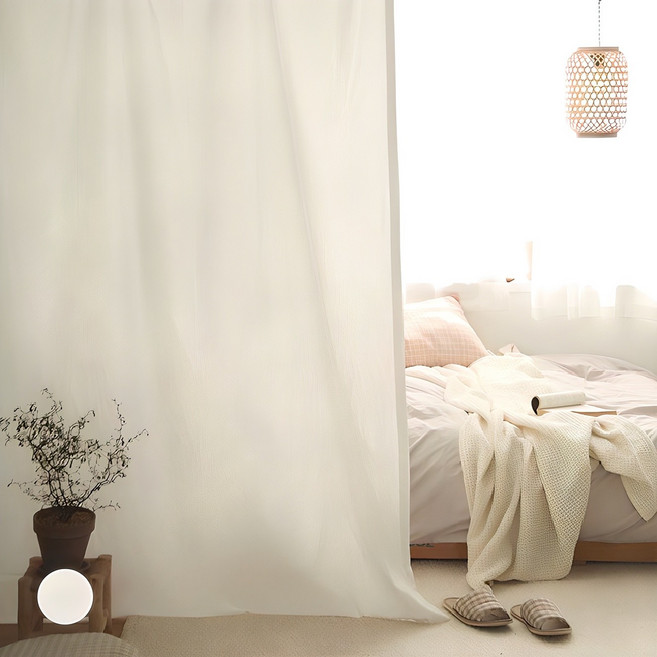 데코뷰 화이트 워싱면 파티션 가리개커튼