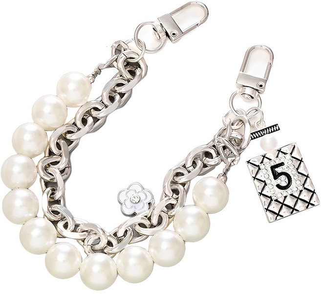 워너프 럭셔리 포인트 투 링 홀더 폰 스트랩 키링 고리, 진주 퍼퓸, 1개