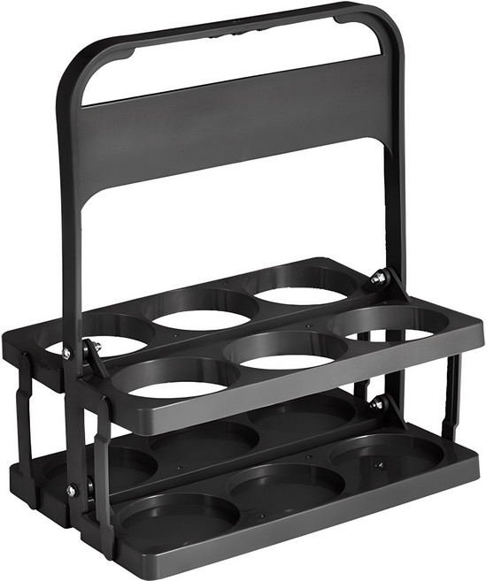 구디푸디 접이식 컵 음료수 트레이 6구 블랙, 1개입, 1개