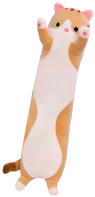 네이처타임즈 안고자는 긴 고양이 인형, 베이지