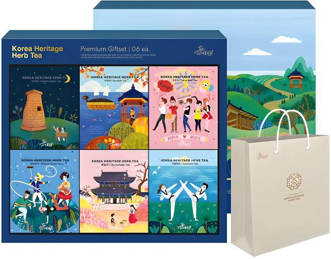 아름드레 한국의 전통차 선물세트, 6종, 1세트