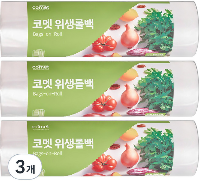 코멧 위생롤백, 대(L), 500개입, 3개