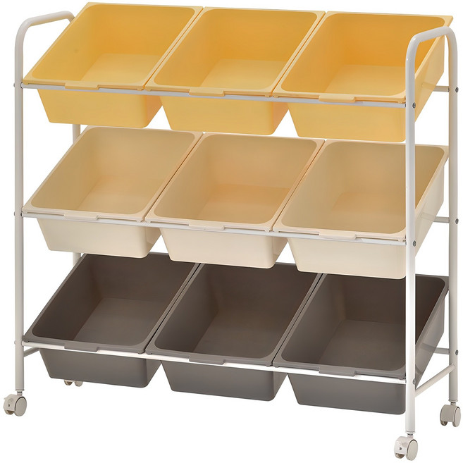 탐사 이동식 트롤리 바스켓 3단 정리함 9p 5x36x86cm, 혼합색상