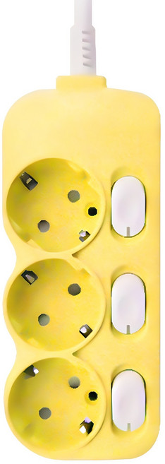 에코파워탭 국내 제조 소프트 컬러탭 멀티탭 3구, 2m, 허니망고, 1개