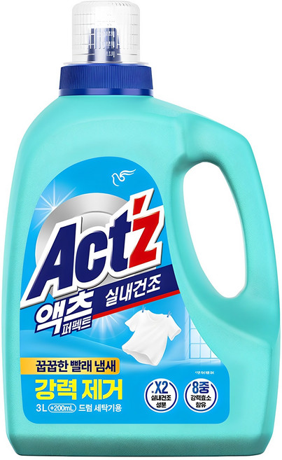 액츠 퍼펙트 실내건조 드럼용 액상세제 본품, 3.2L, 1개