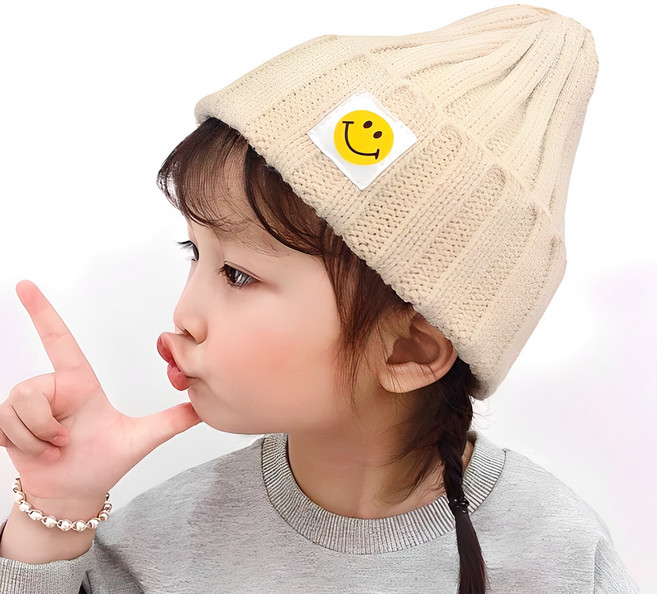 우주아이 옐로우스마일 비니모자