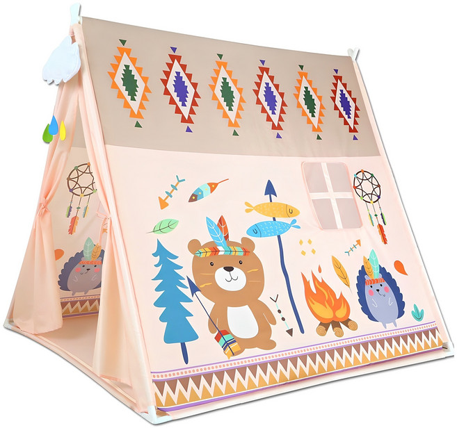 초대형 캠핑 베어 인디언 텐트 하우스 놀이집, 혼합색상, 1개