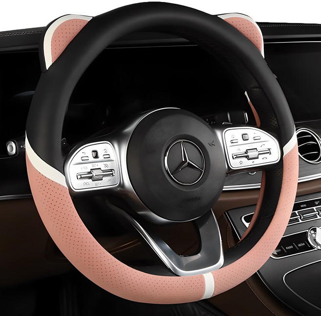 아리코 귀여운 캐릭터 가죽 핸들커버, 핑크