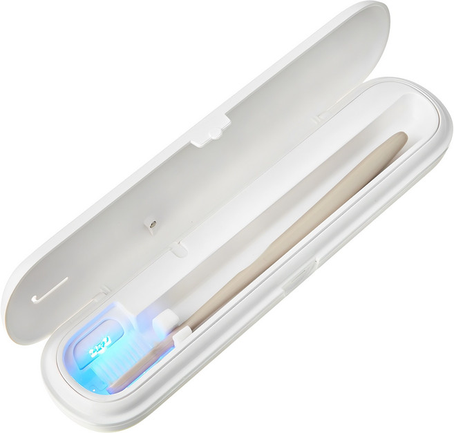 코멧 국내생산 건전지&USB-C타입 UV-C LED 휴대용 칫솔 살균기, BS-202w, 화이트