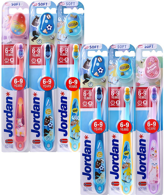 조르단 스텝 3단계 어린이 칫솔, 랜덤 발송, 1개입, 6개