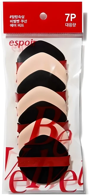 에스쁘아 비벨벳 에어 퍼프 7p, 혼합색상, 1개 - 쿠팡