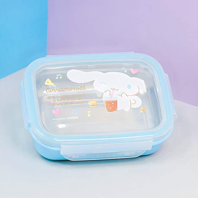 릴팡 밀폐 사각스텐 1단 유아동도시락, 시나모롤, 1개