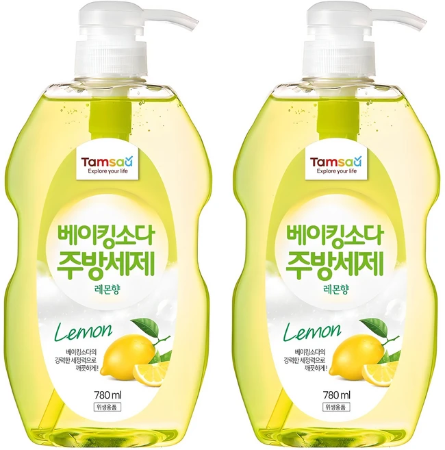 탐사 베이킹소다 주방세제 레몬향, 780ml, 2개 - 쿠팡