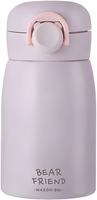 푸코 베어 프렌드 원터치 보온병, 퍼플, 260ml, 1개