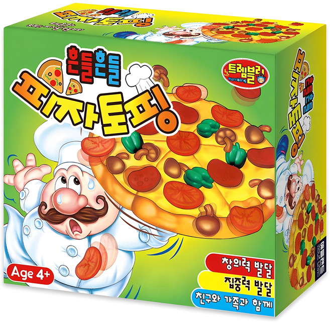 애들랜드 흔들흔들 피자토핑 보드게임, 혼합색상, 1개