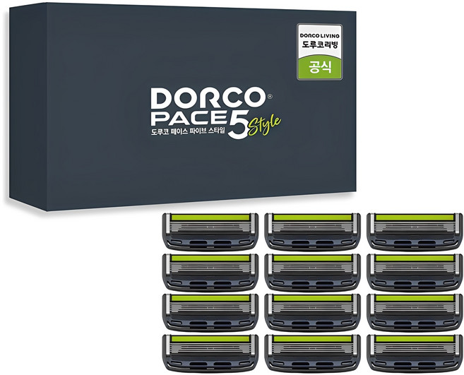 도루코 페이스 파이브 스타일 5중 면도날, 12개입, 1개