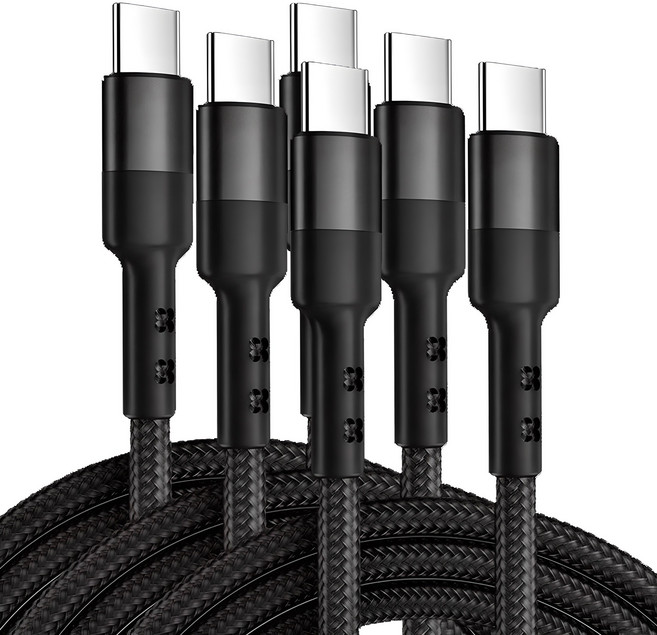 구스페리 단선방지 C타입 to C PD 초고속 충전케이블 60W, 2m, 블랙, 3개