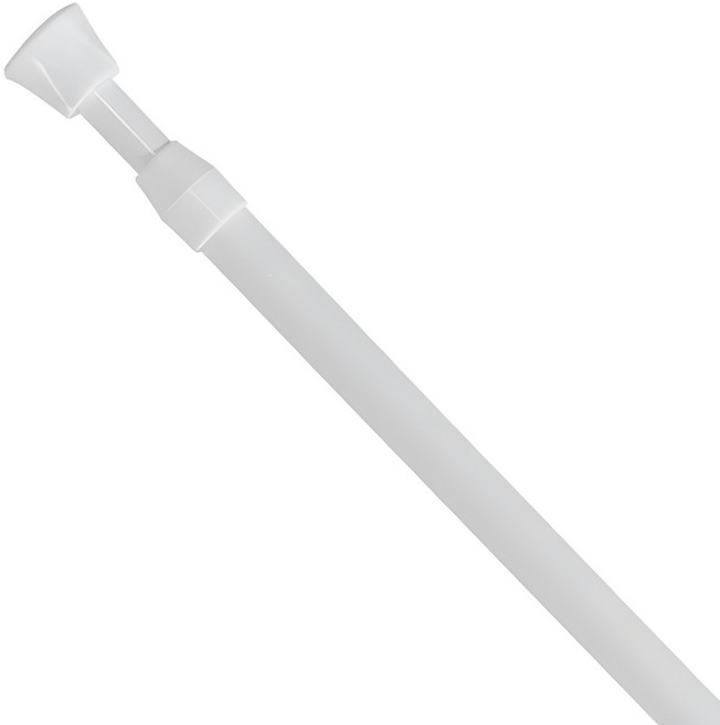 썬데코 13mm 스프링식 압축 커튼봉, 화이트