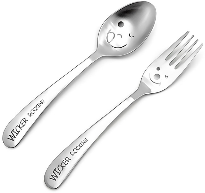 윙커 스텐 어린이 수저 세트, 스푼 + 포크, 1개