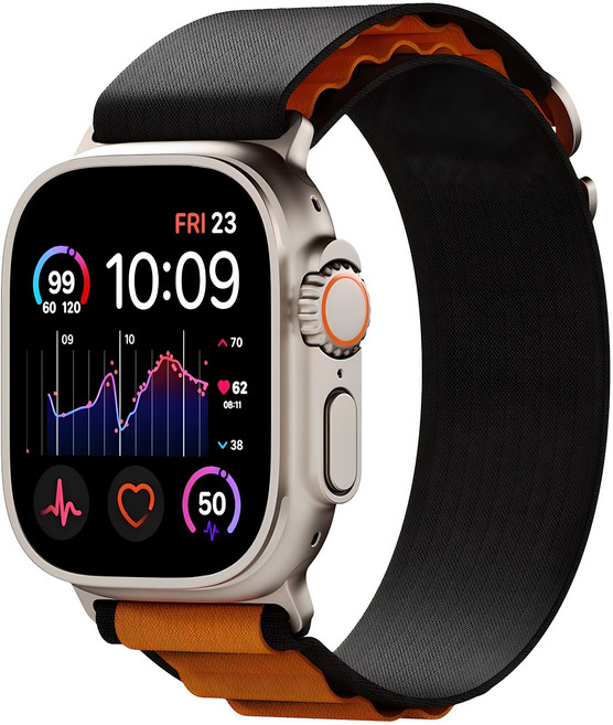 아이엠듀 애플워치 알파인루프 스트랩, 블랙 + 오렌지, 1개