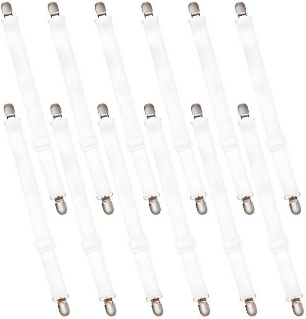 코멧 홈 침대시트 고정 집게, 화이트, 12개