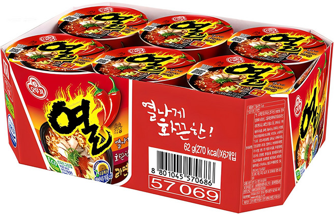 오뚜기 열라면 62g, 6개