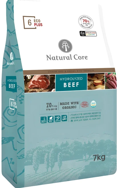 네츄럴코어 전연령 강아지 에코플러스6 건식사료, 소, 7kg, 1개 - 쿠팡
