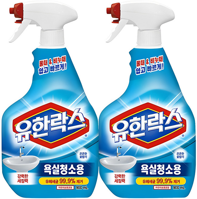 유한락스 욕실청소용 세정제, 900ml, 2개