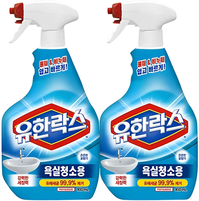 유한락스 욕실청소용 세정제, 900ml, 2개 - 쿠팡