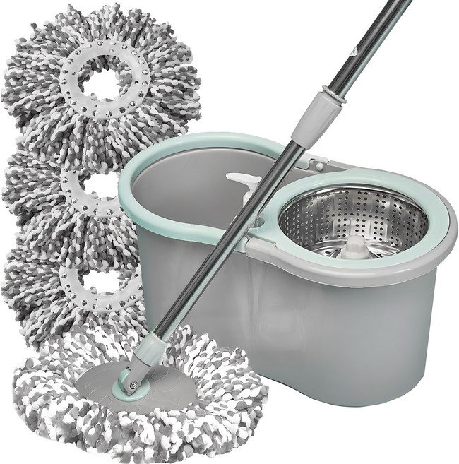 예밀 스텔라 세척 탈수통 + 밀대봉 + 극세사걸레 4p, 1세트