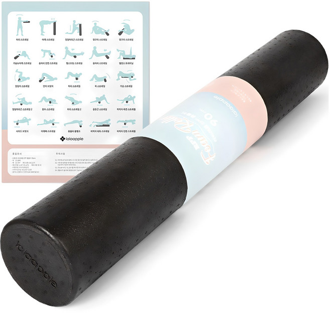 라라애플 EPP 폼롤러 + 운동포스터, 블랙, 1개