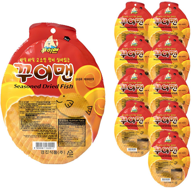 꾸이맨 어포스낵, 30g, 10개