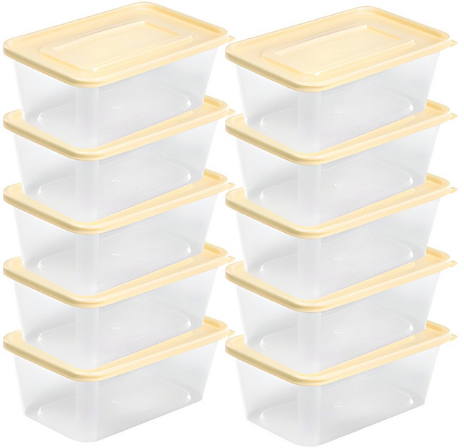 사각밀폐용기 N900ml 아이보리, 10개, 단품