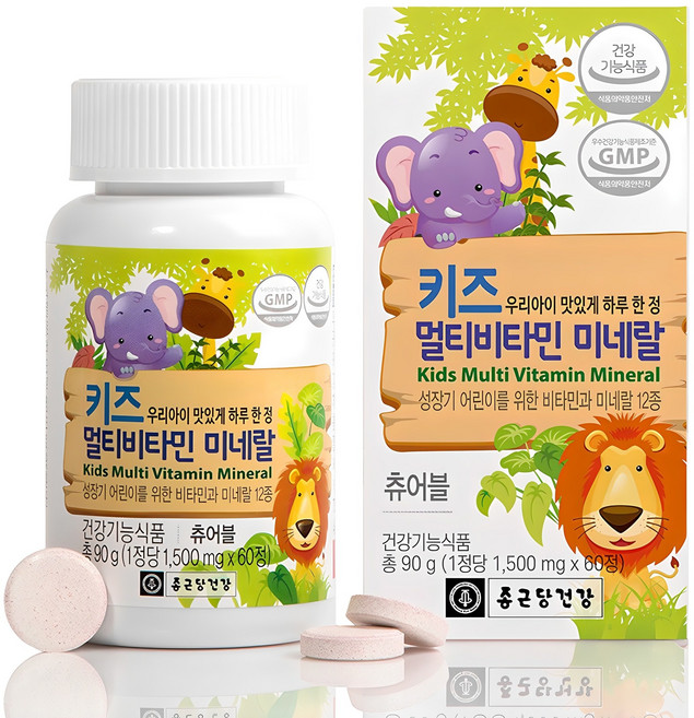 종근당건강 키즈 멀티비타민 미네랄, 60정, 1개