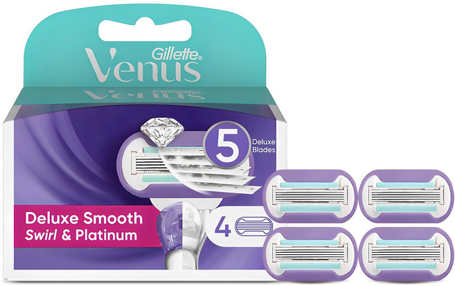 질레트 비너스 플렉시볼 스월 면도날, 4개입, 1개