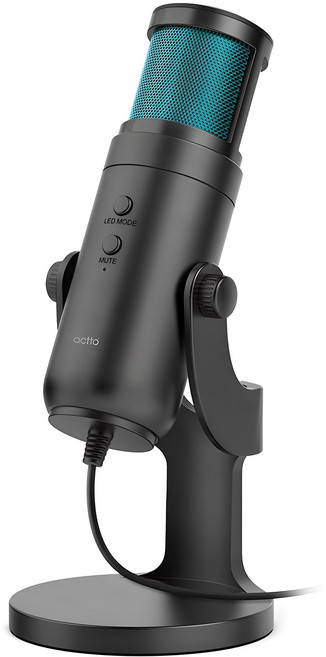 엑토 유선 각도 조절되는 RGB LED 스탠드 마이크, MIC-28, 혼합색상