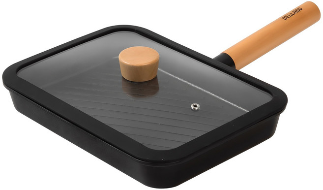 델라고 인덕션 통주물 사각그릴팬 블랙, 28cm, 1개