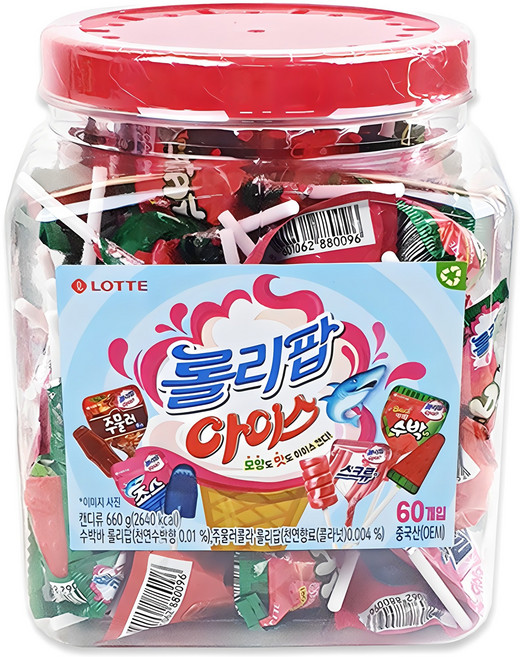 롯데웰푸드 롤리팝 아이스 캔디, 660g, 1개