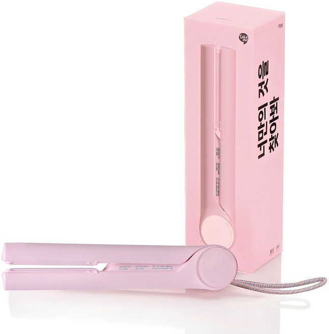 유닉스 충전용 무선 플랫 고데기, PASTELPINK, UCI-A2020