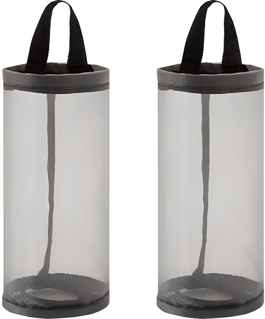 디오셀 망사 통풍 접이식 비닐 봉투 정리함, 그레이, 2개