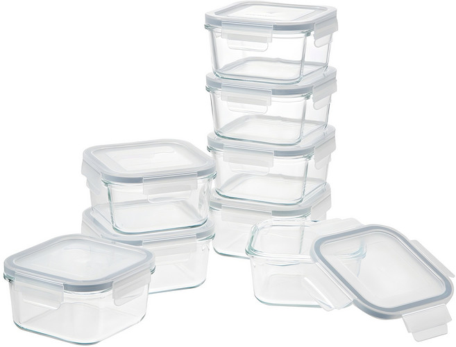 코멧 키친 유리 밀폐용기 세트, 8개, 450ml